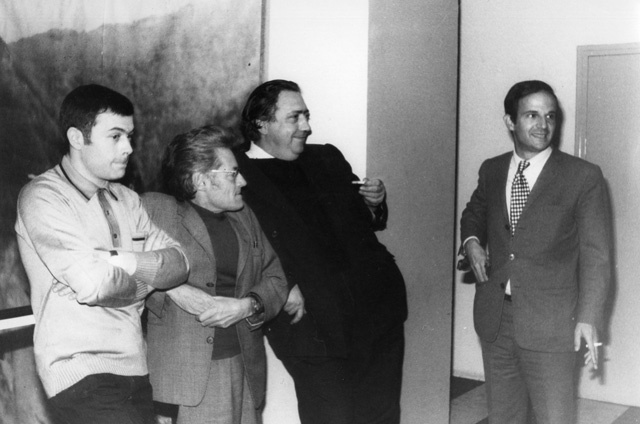 特吕弗（右一）是“朗格卢瓦事件”里的核心人物，但之后他也不解为什么朗格卢瓦（右二）转向了电影博物馆